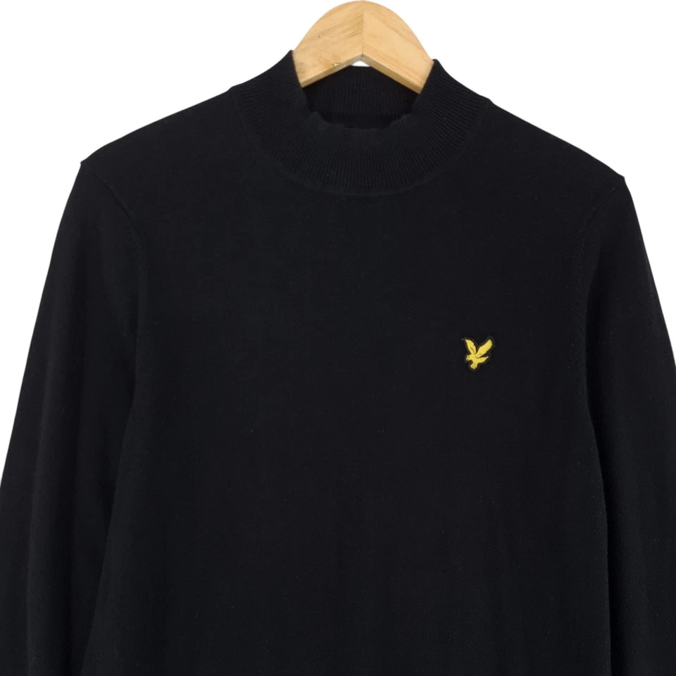 Lyle & Scott Pullover Men Black Wool Cotton Roll Neck Zk4 Size S - Image 2 of 4