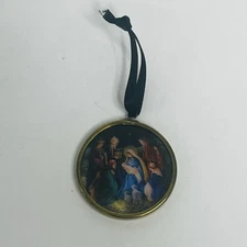 enesco christmas nativity scene ornament crèche birth of jesus glass round 2 in