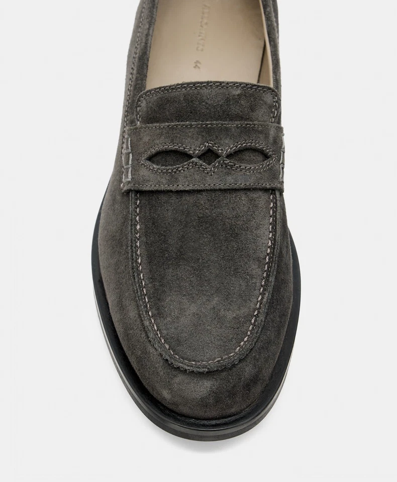 Mocasín de gamuza AllSaints para hombre en gris oscuro talla US13/UK12/EU46 Foto 3 de 4