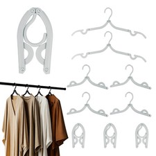 10Pcs Portable Travel Hangers Plastic Foldable Hangers Cruise Gray
