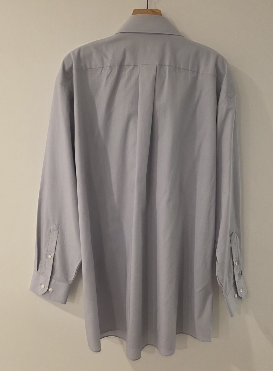 Stafford Travel Shirt EZ Care Broadcloth Gray Business Office Mens
