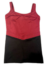 Motionwear Dance Top Color Block Tank Shelf Bra Burgundy Black New Women S M
