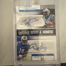 Amon-Ra St. Brown Chuba Hubbard 2021 Contenders Round 4 Numbers Auto /99 #RN-CHU