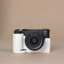 For Sony a7c Camera Bag Leather Dock Case Base Protection Cover shell black