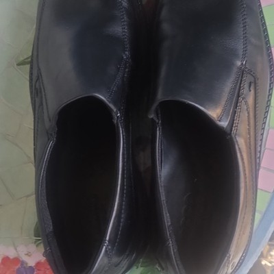 ECCO New Jersey Men s Black Leather Slip-On Dress Shoes Comfort Square Toe