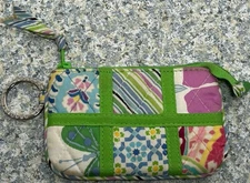 Vera Bradley Retired Patchwork Coin Purse Keychain ID Holder