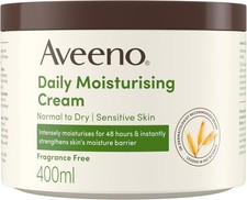 Aveeno Daily Moisturising Cream (1 x 400ml), Fragrance-Free Moisturiser,