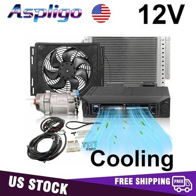 Aspligo 12V Cooling Air Conditioner Underdash Electric Silent A/C Kit