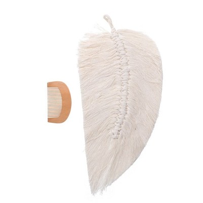 1pc Makrame Wand Hanging Blatt Bohemian Wandteppich gewebte Wandkunstdekoration
