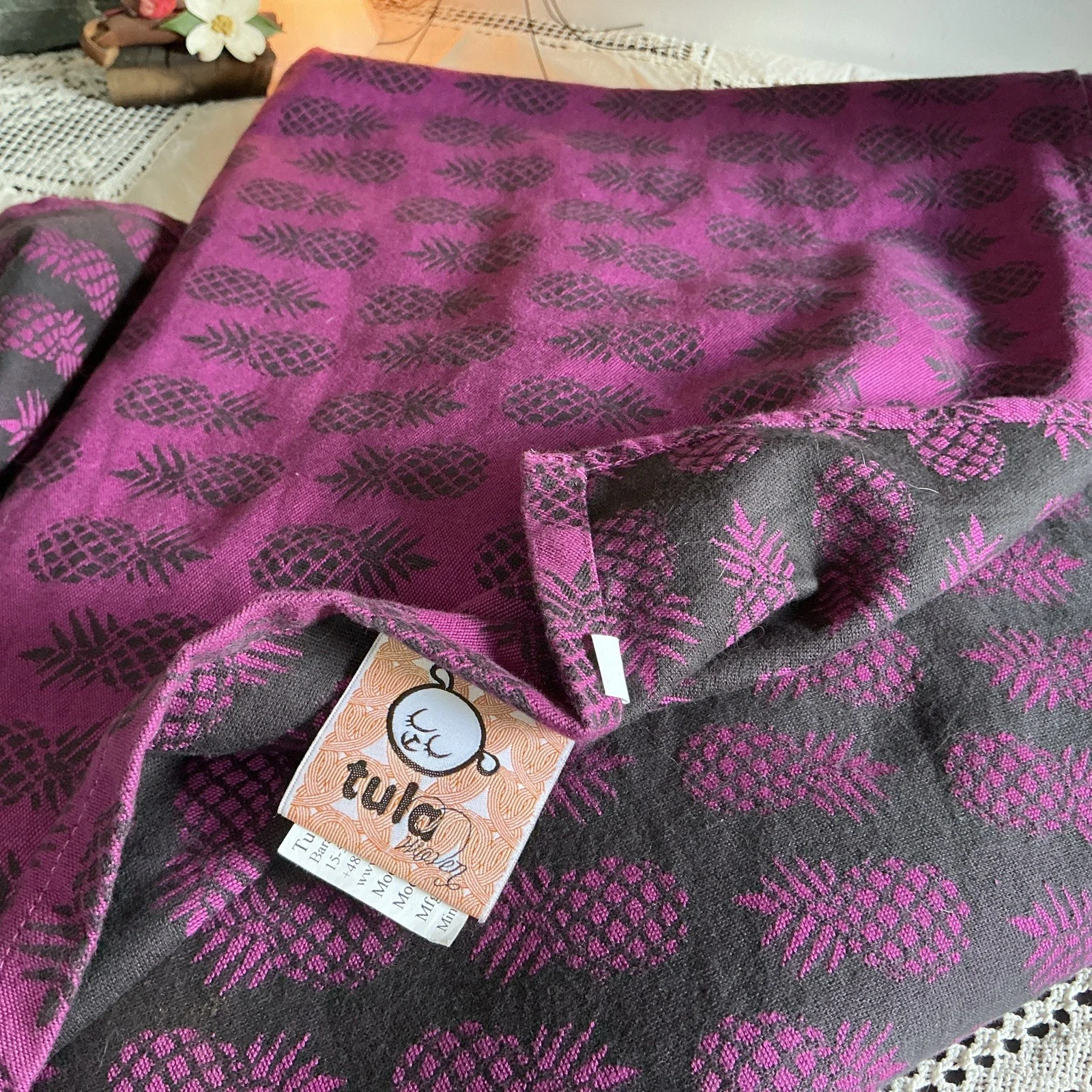 Tula Woven Wrap Model WWP02/2015 4.6 8-35 Lb Cotton Purple Black Pineapple A18