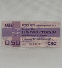 Forum-Scheck / 50 Pfennig 1979 / ungebraucht, UNC / Devisenzertifikat / P#FX1
