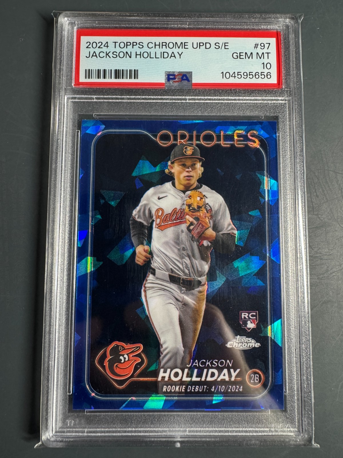 2024 Topps Chrome Update Sapphire JACKSON HOLLIDAY RC Rookie Debut #97 PSA 10