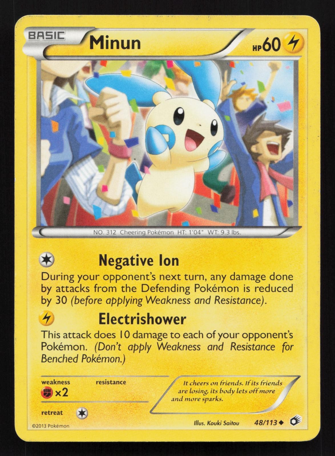 Minun 48/113 Uncommon Legendary Treasures Pokemon Card