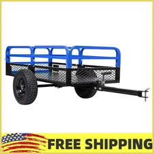 1500lbs Heavy Duty Steel Dump Cart,15 Cubic Feet Garden Utility Trailer,ATV/UTV