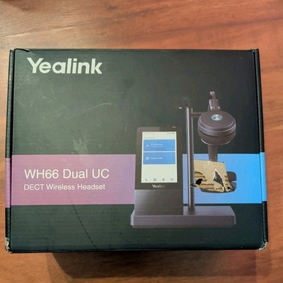 NEW open box Yealink WH66 Dual Teams DECT Wireless Headset: Touchscreen LCD