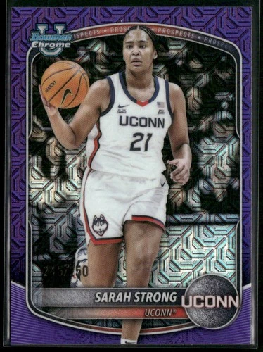 2025-26 Bowman #BCP-80 Sarah Strong Chrome Prospects Purple Mojo Refractor #/250