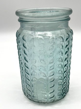 Blue Green Bubble Leaf Glass Vase Large Home Wedding Decor 7 inches Tall