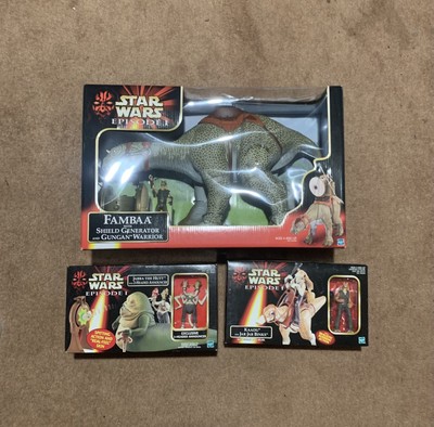 Star Wars Episode 1 Lot of 3! Fambaa w/Shield, Jabba & 2 Headed Announcer, Kaadu