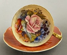 Antique Aynsley JA Bailey Cabbage Rose Poppy ...