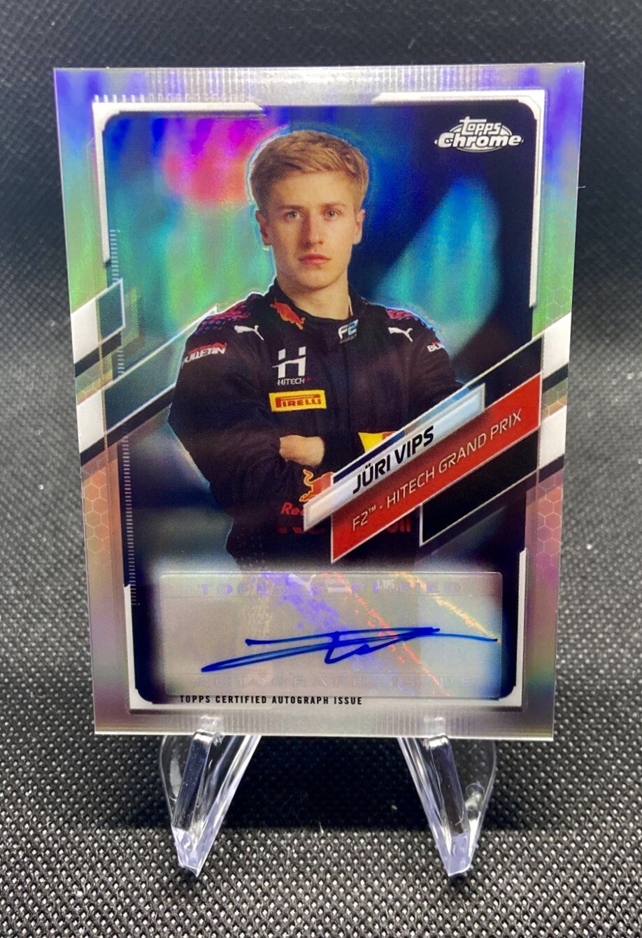 2021 Juri Vips Topps Chrome F1 Formula 1 F2 Autograph Issue Refractor 364/391