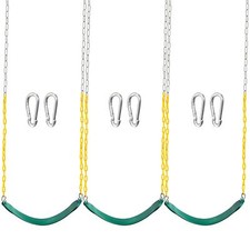 TURFEE 3 Pack Green Swing Seats Heavy Duty with 66" Chain, Swing Set Accessor...