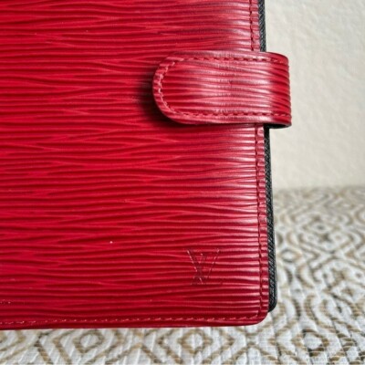 Louis Vuitton Red Epi Leather Small Agenda PM/ Passport Holder | eBay