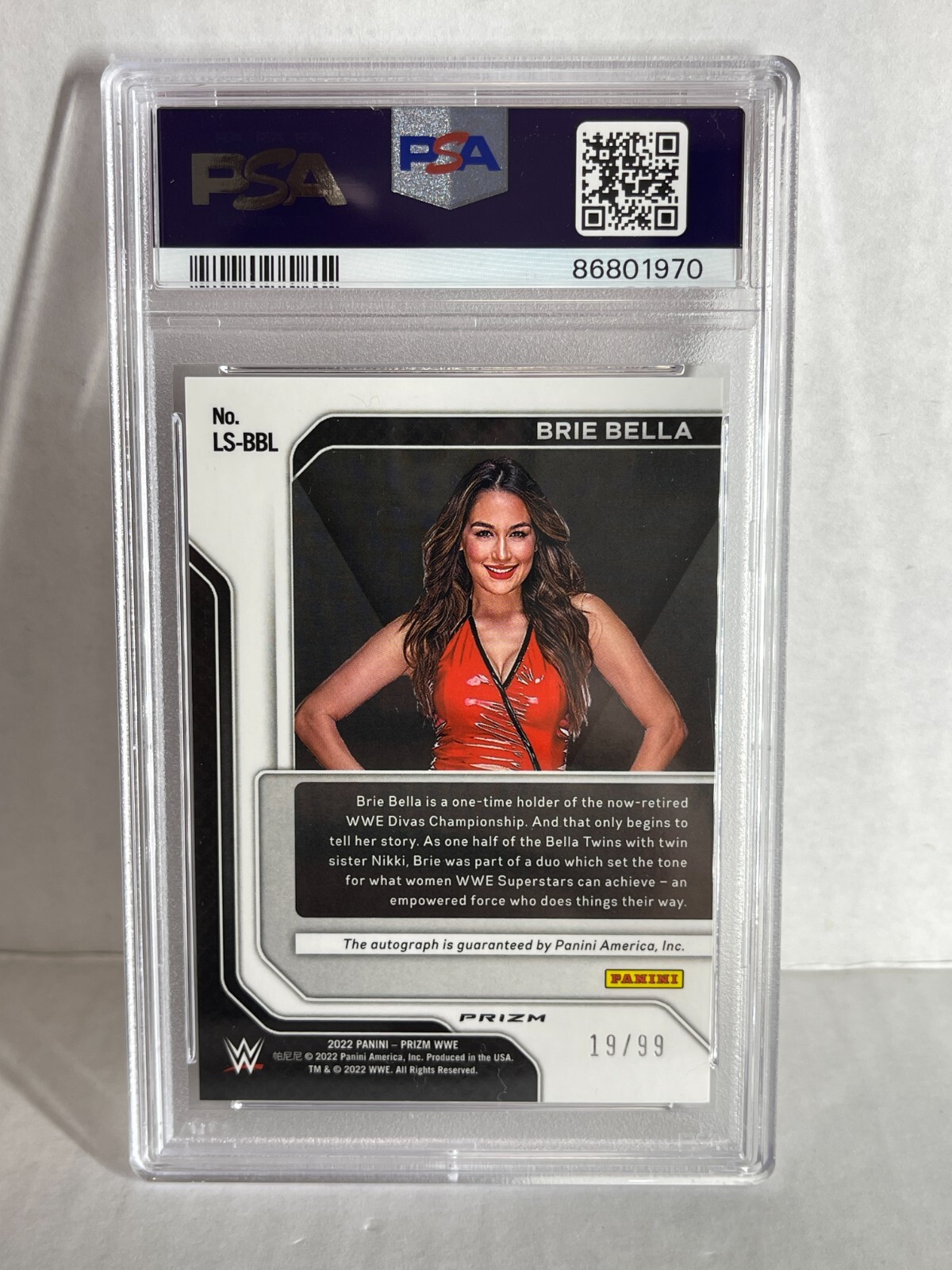 Brie Bella 2022 Panini Prizm WWE Legendary Signatures Auto red /99 PSA ...