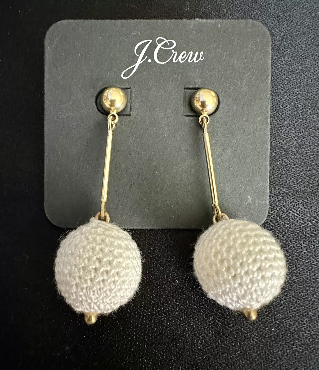 White ball drop best sale earrings