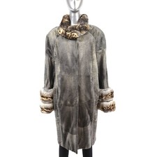 Dennis Basso Sheared Lamb Coat With Chinchilla Trim- Size Xxxl