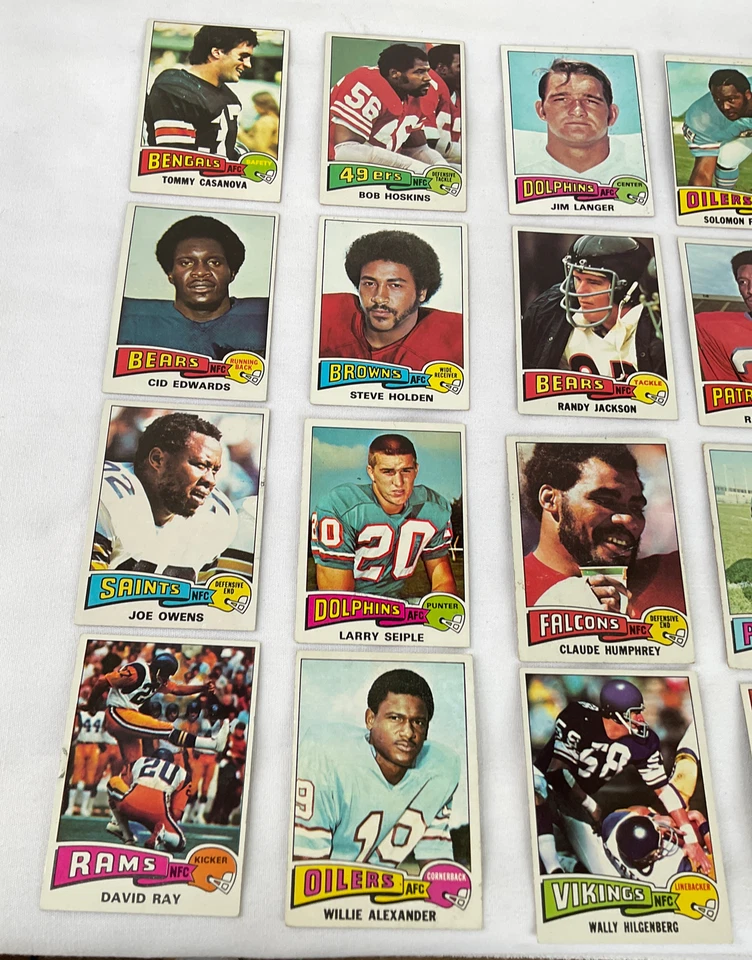Lote de 20 tarjetas de fútbol americano Topps 1975 vintage Foto 2 de 4