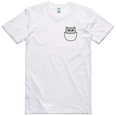 Lustiges Unisex T-Shirt Katze in Tasche lustig Katze Neuheit Tee