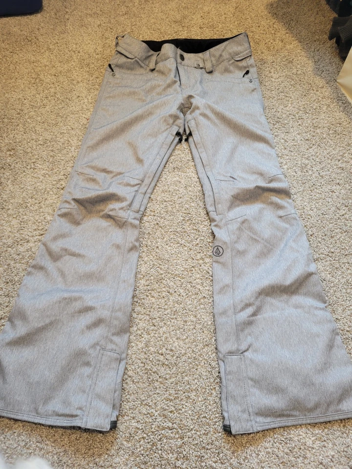 Pantalones de nieve VOLCOM SPECIES STRETCH para mujer - gris jaspeado mediano - esquí - invierno Foto 2 de 4