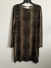 Michael Michael Kors Womens Size Medium Dress Long Sleeve Snake Print Career