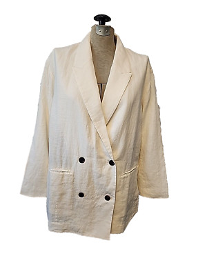 NWT Everlane Linen Blazer Size 14 Jacket Bone Coastal Classic Structured 80s 90s