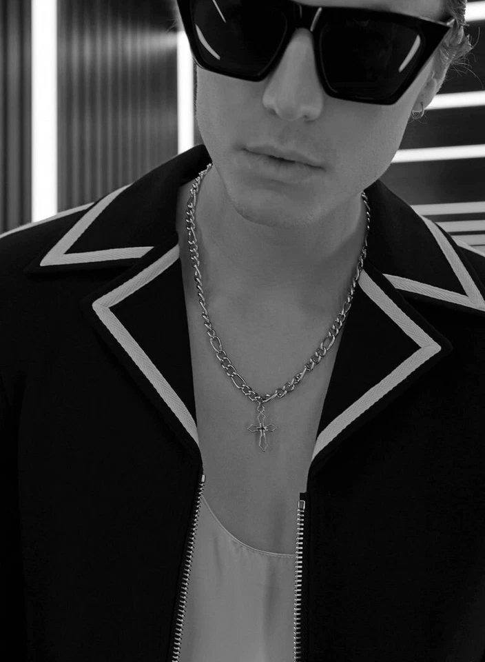 Men's Designer Wool  jacket Black Striped Trim Cropped Jacket Phix fashion - Image 2 of 4