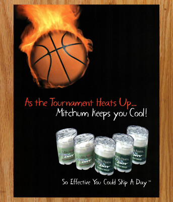 NCAA Basketball Final Four Mitchum Cool Dry - Magazine Print Ads Poster Art 2000