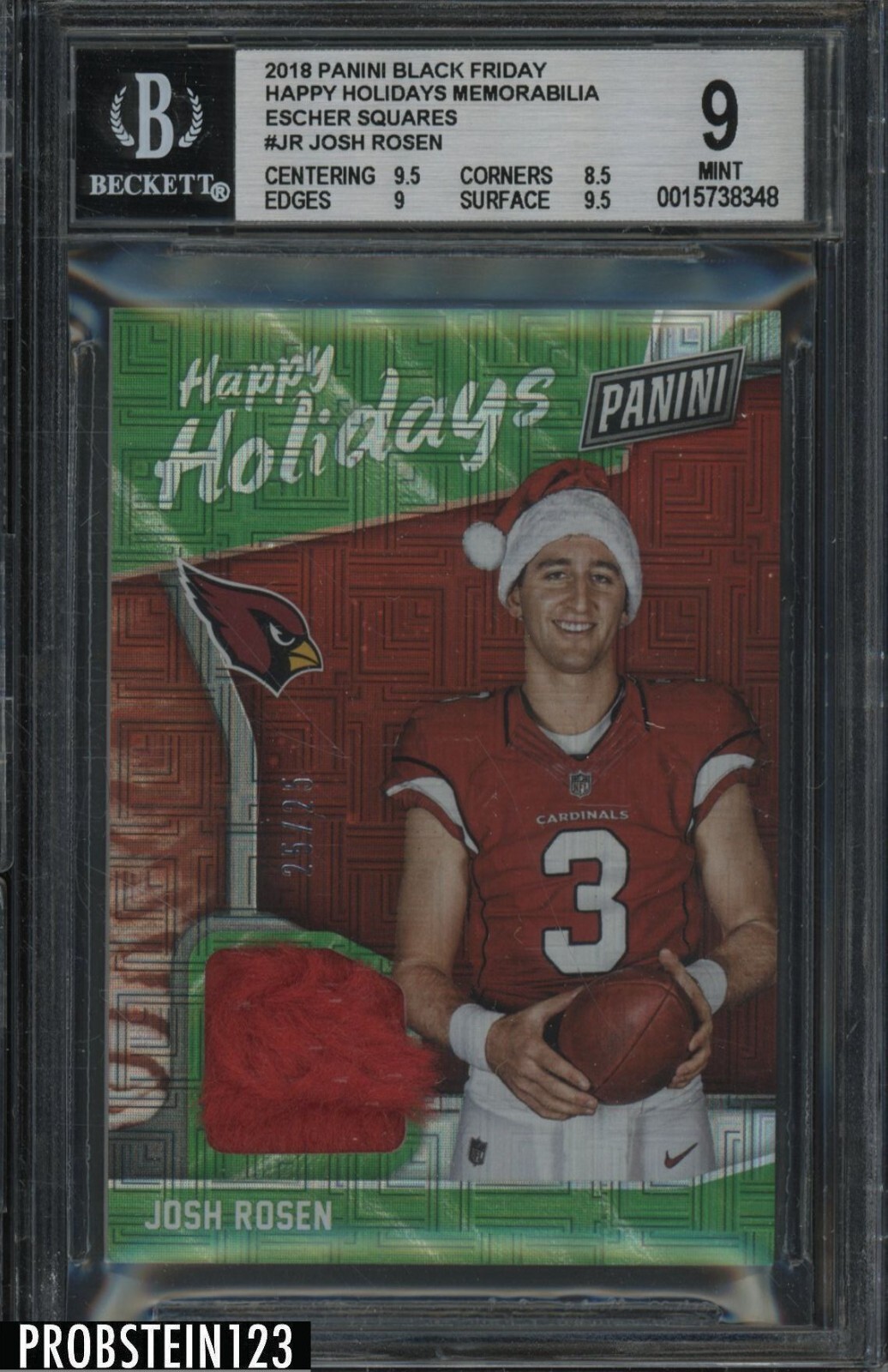Josh Rosen Panini Black Friday Happy Holidays Memorabilia #JR Escher Squares