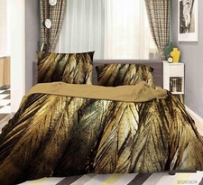 Set copripiumino trapuntato piumone oro dipinto a mano 3D lenzuola