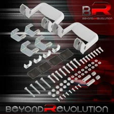 Universal Truck SUV 2-Piece Aluminum Side Hoop Steps Silver + Mounting Brackets