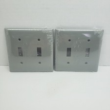 Mulberry 2-Gang Toggle Switch Wall Plate Cover Endura GRAY Lot of 2  77072G