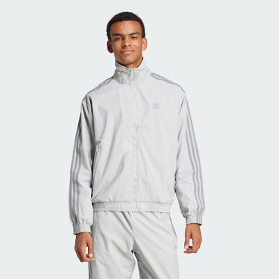 adidas Adicolor Woven Firebird Track Top Jacket Grey Stand collar