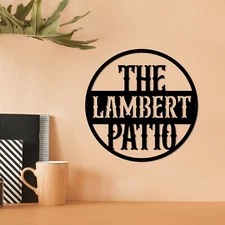 Custom Metal Hanging Patio Sign Personalized Gift Wall Art Decors