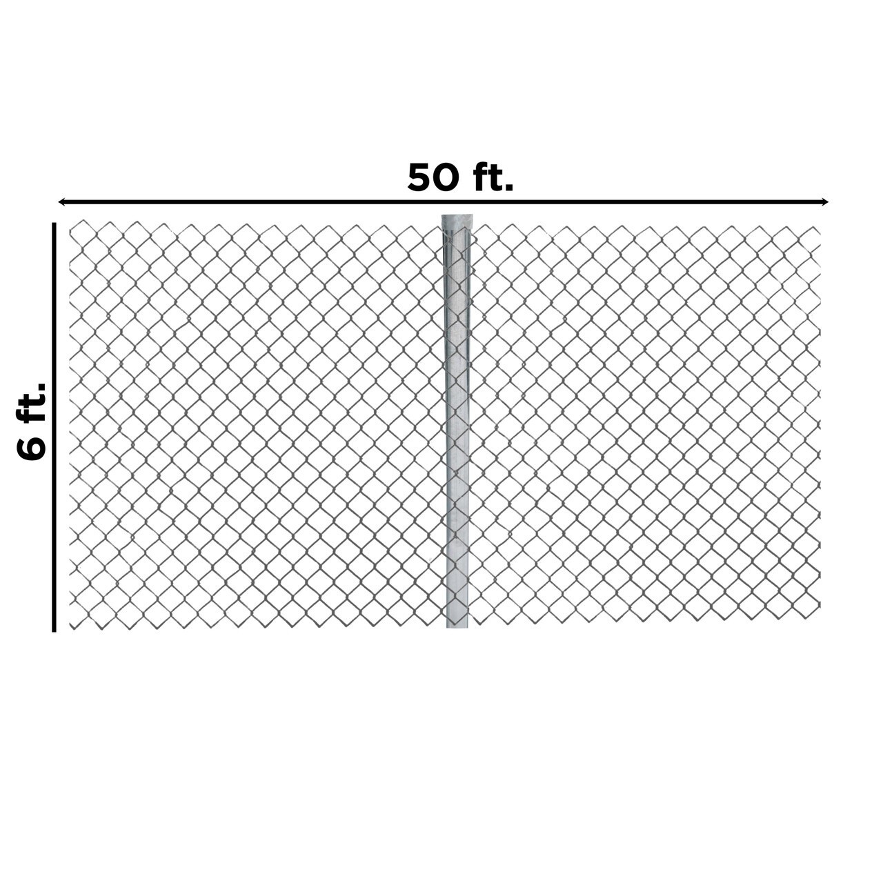 Chain Link Fence Kit 6 Ft x 50 Roll Complete Galvanized Steel 11.5 AW