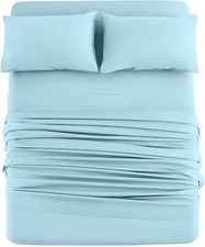 DAN RIVER Queen Jersey Sheet Set Luxury Heather 100 Cotton Bed Sheets T-Shir...