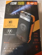 F33W Solar Power Bank, Portable Charger 33500mAh QC3.0