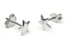 Flat STAR 6mm - Earrings Ear Studs - 925 Silver - Gift Boxed