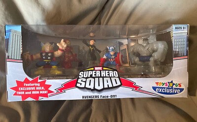 NIB 2006 MARVEL Super Hero Squad AVENGERS FACE-OFF! exc HULK THOR IRON MAN Wasp