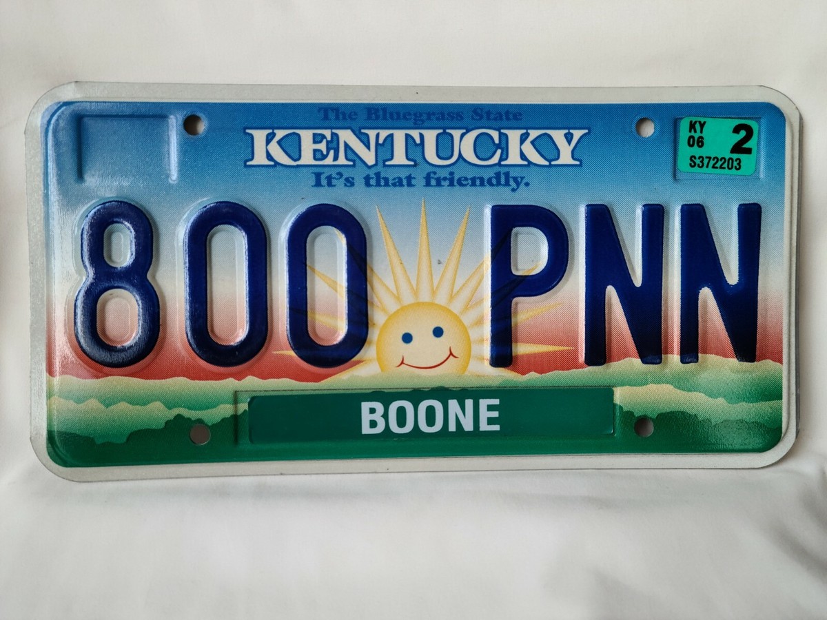古賀ページ Vintage 2006 Kentucky Boone County It's that Friendly License