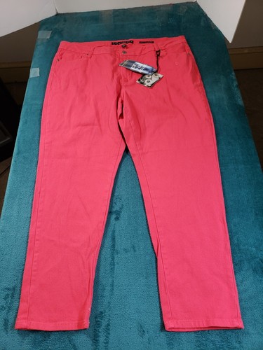 Salt Works Jeans Sz 20 W Womens Pink Mid Rise Stretch Pants Ankle Skinny NWT