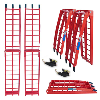 Auffahrrampe Verladerampe Verladeschiene Rampe Alu 680 kg klappbar rot 2er Set